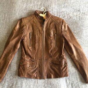 Bernardo Bomber Leather Jacket